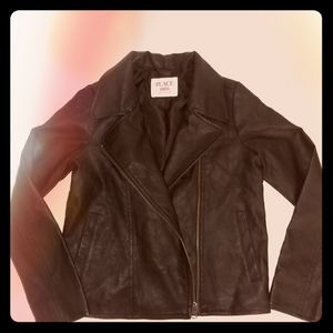 Black Faux Leather Jacket Girls 